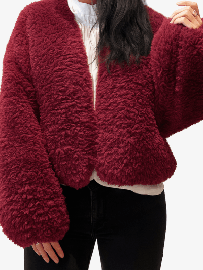 Bordeaux fluffy bomber