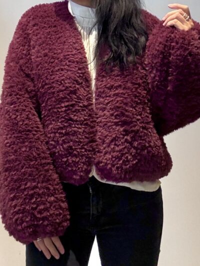 Bordeaux fluffy bomber