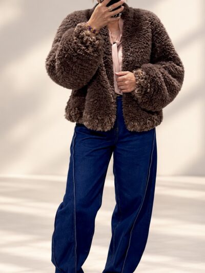 Brown knitted coat